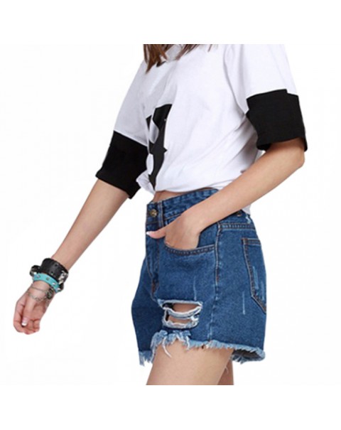 Fashion Casual Ripped Denim Shorts