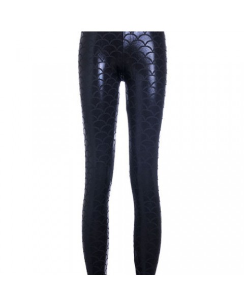 Sexy fish-scale printed stretch leggings