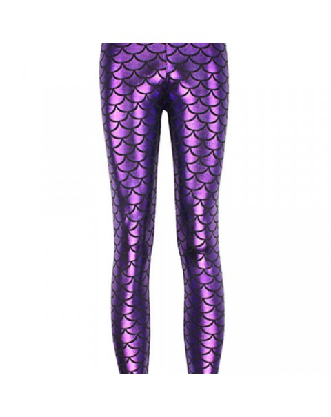 Sexy fish-scale printed stretch leggings