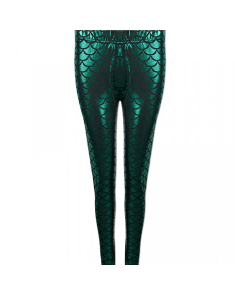 Sexy fish-scale printed stretch leggings