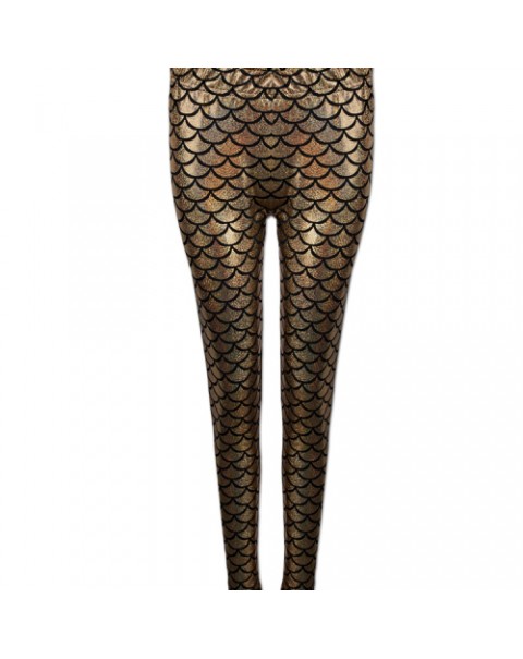 Sexy fish-scale printed stretch leggings