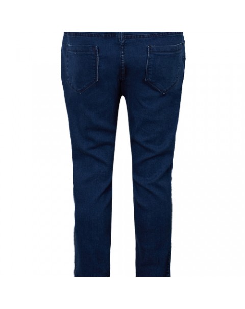 Dark Blue Casual Mid Waist Denim Jeans 