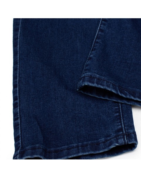 Dark Blue Casual Mid Waist Denim Jeans 