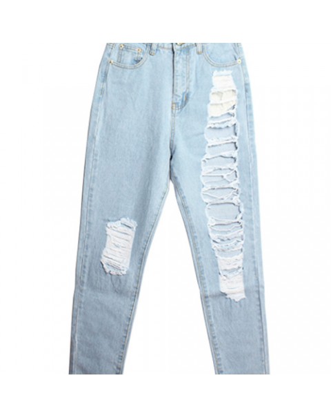 Light Blue Vintage Loose Ripped Denim Jeans