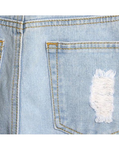 Light Blue Vintage Loose Ripped Denim Jeans