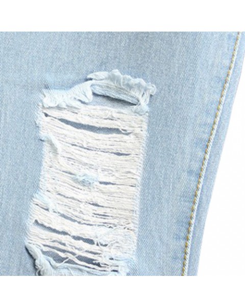 Light Blue Vintage Loose Ripped Denim Jeans