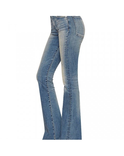 Blue Fashion Mid Waist Denim Jeans