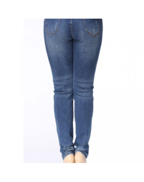 Dark Blue Denim Ripped Skinny Jeans