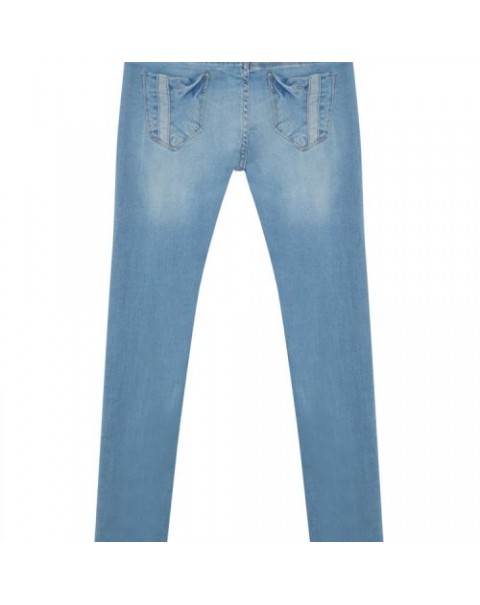 Light Blue Mid Waist Slim Denim Jeans