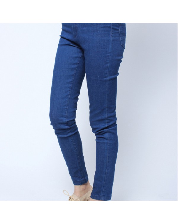 Casual Blue Long Skinny Denim Pants