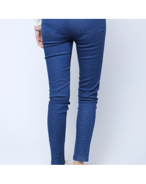 Casual Blue Long Skinny Denim Pants