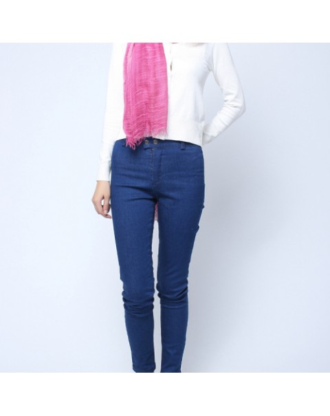 Casual Blue Long Skinny Denim Pants